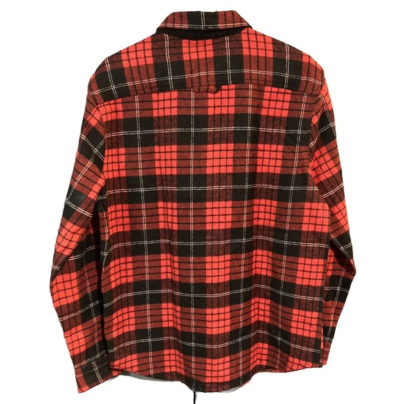 Rainforest Men's Heavyweight Flannel Shirt Black/Red Plaid Size Large‎ - Picture 4 of 10